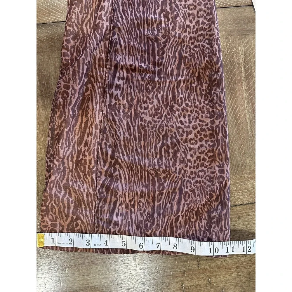 NWT Mistress Rocks Los Angeles Size Large Say When Animal Print Flare Mesh Pants - Picture 9 of 14